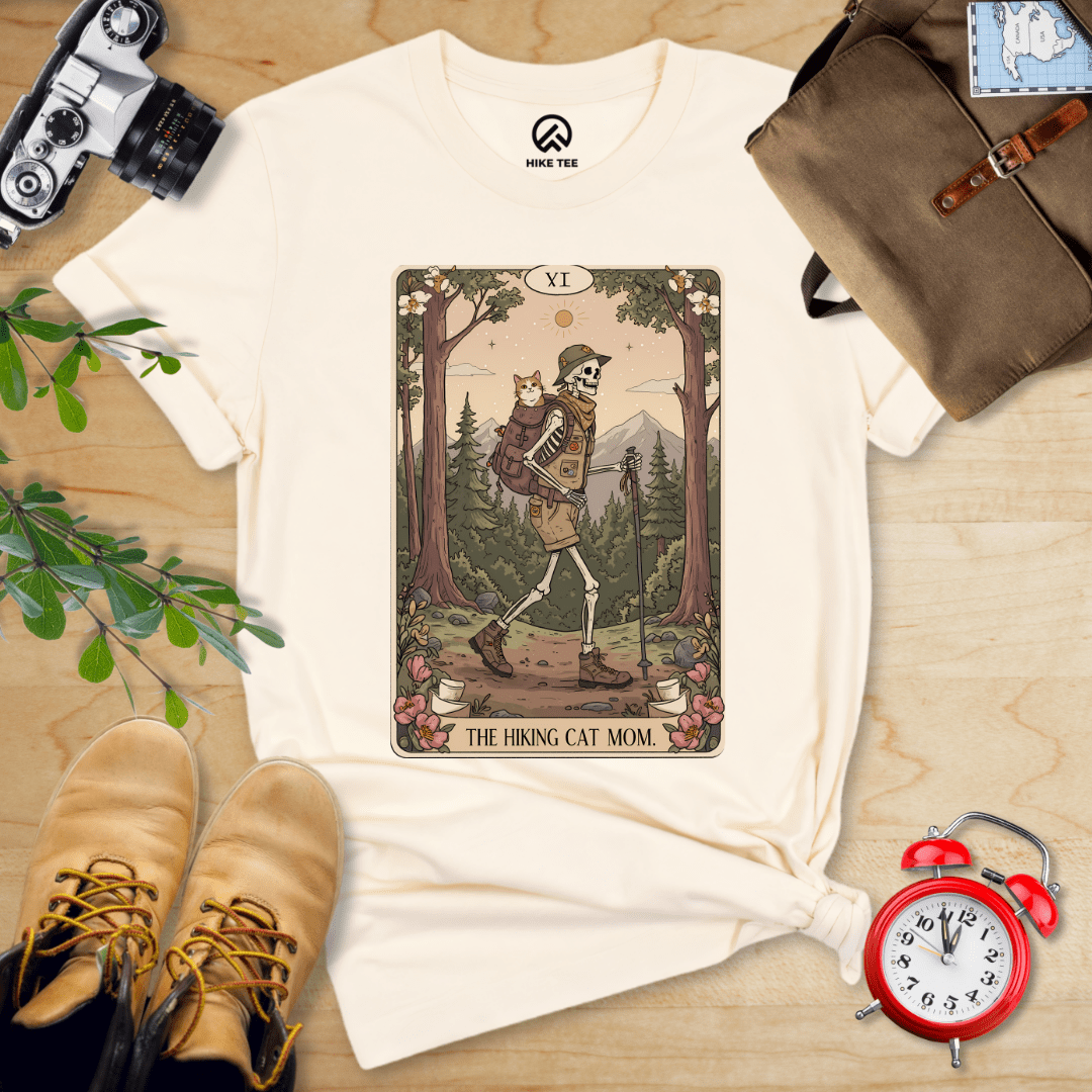 Vmcapparelllc Hiking Cat Mom Tarrot Card Shirt