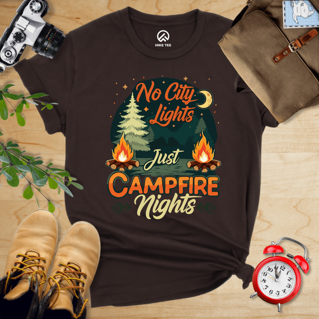 Vmcapparelllc No city Lights Just Campfire Nights Shirt